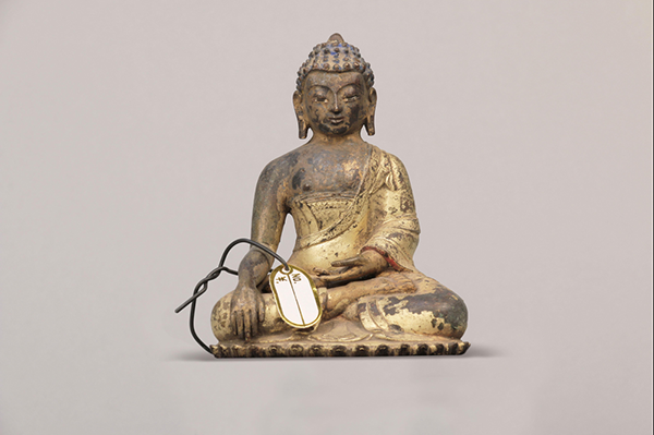 佛像-18世纪铜漆金释迦牟尼佛像
