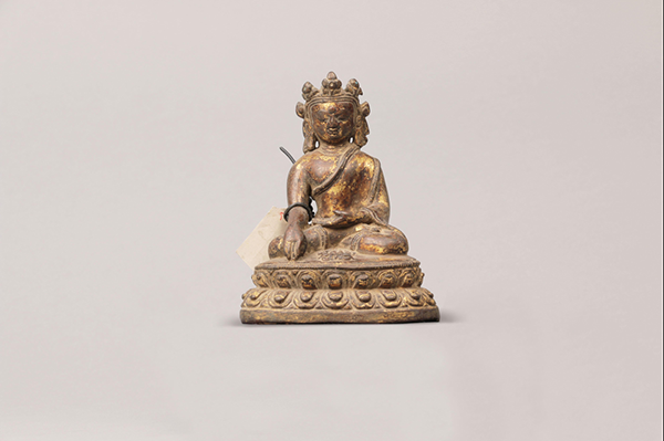 13佛像-14世纪铜鎏金不动佛像