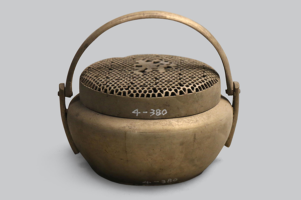 民俗-清代圆形提梁铜手炉