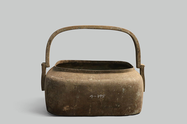 民俗-清代四方形提梁铜手炉