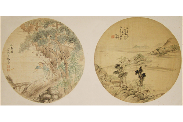 绘画-清纪之设色山水人物、明通...