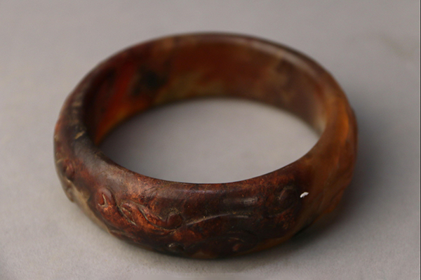 玉杂-清双螭玛瑙镯