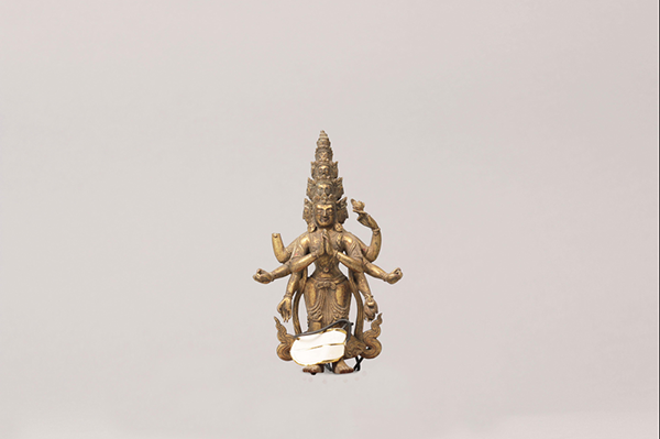 佛像-18世纪铜鎏金十一面观音菩...