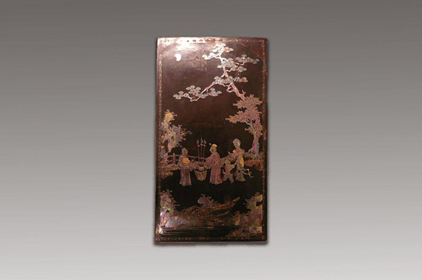 杂项-清黑漆嵌螺钿人物纹插屏心