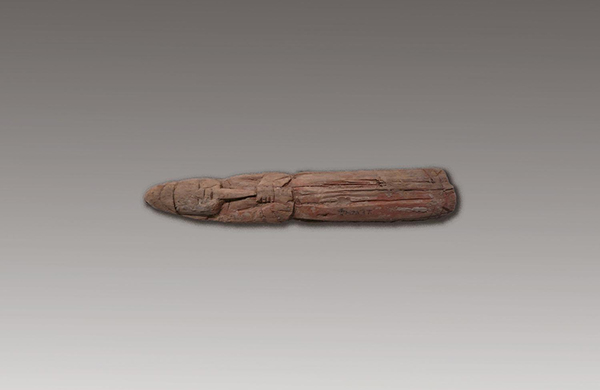 13杂项-明戴帽人物木俑